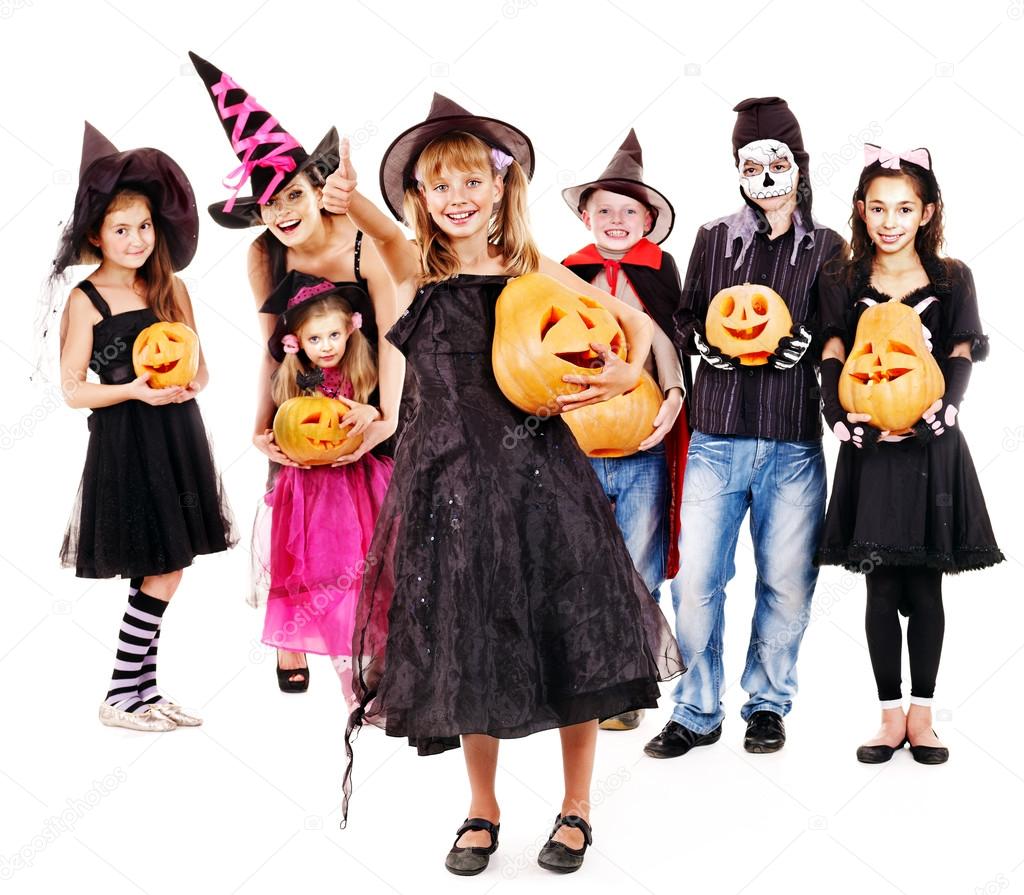 depositphotos 30432737 stock photo halloween party with group kid 1